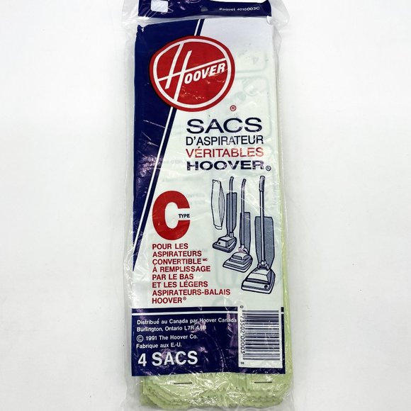 Hoover Genuine Type C Vacuum Cleaner Refill Bags-Lightweight Uprights-4 Pk-New - Picture 1 of 2